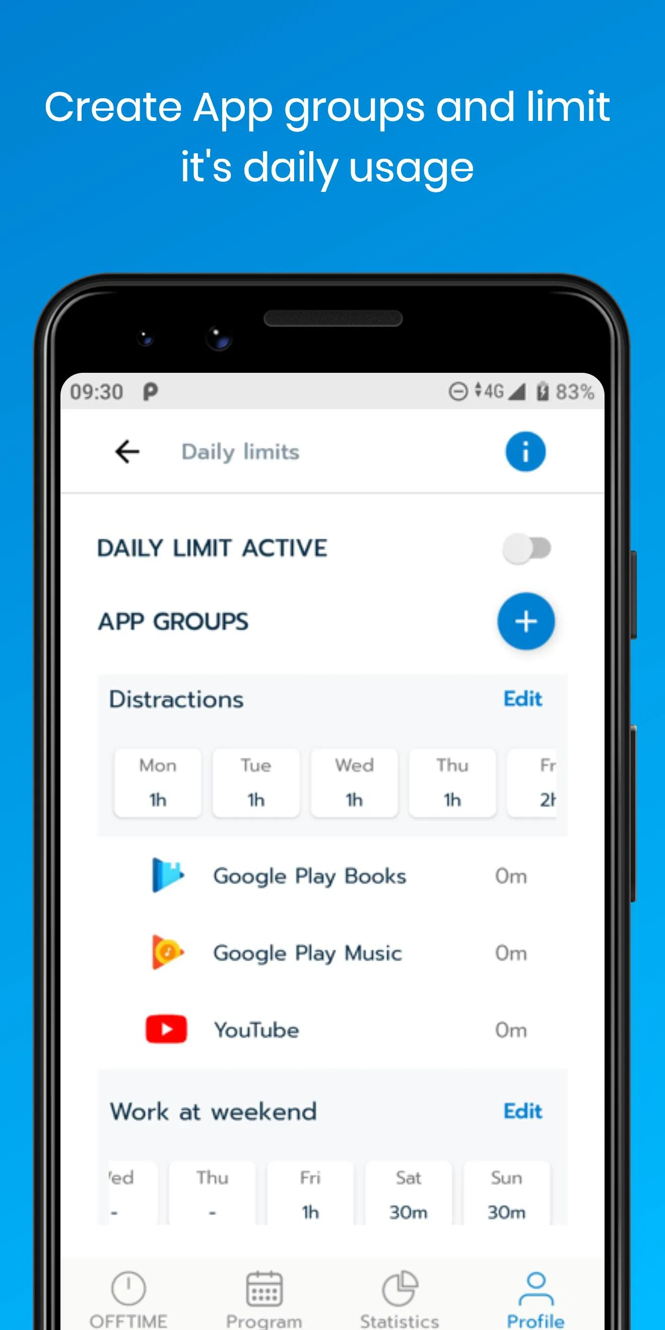 Giao diện hoạt động của app OFFTIME (Nguồn ảnh: Internet) Giao diện hoạt động của app OFFTIME (Nguồn ảnh: Internet)