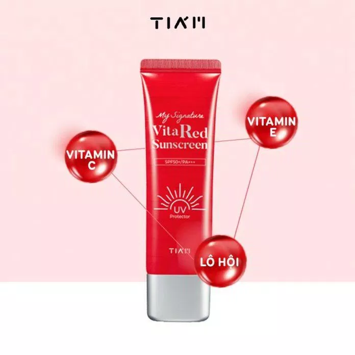Với thành phần Vitamin C có trong kem chống nắng, Vita Red giúp nhân 3 độ bền vững chống chọi sự tàn phá của tia UV (Nguồn: Internet).