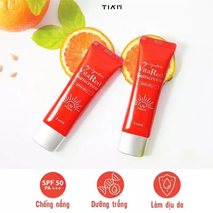 Kem chống nắng Vita Red vừa có khả năng dưỡng trắng, vừa giúp bảo vệ da tuyệt đối khỏi tác hại của tia UVA - UVB gây sạm da (Nguồn: Internet).