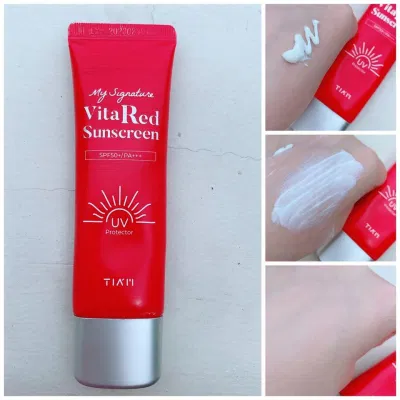 Kem chống nắng Tiam Vita Red Sunscreen còn giúp dưỡng trắng, nâng tone da và làm dịu da bị kích ứng (Nguồn: Internet). Kem chống nắng Tiam Vita Red Sunscreen còn giúp dưỡng trắng, nâng tone da và làm dịu da bị kích ứng (Nguồn: Internet).