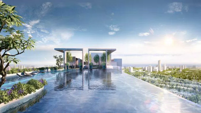 Không gian hồ bơi sang trọng của Sky Oasis Ecopark (Ảnh: Internet)