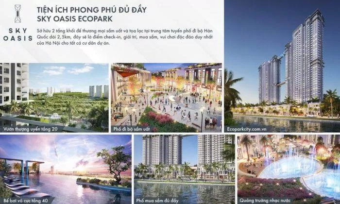 Khu tiện ích đầy đủ trong dự án Sky Oasis Ecopark (Ảnh: Internet)