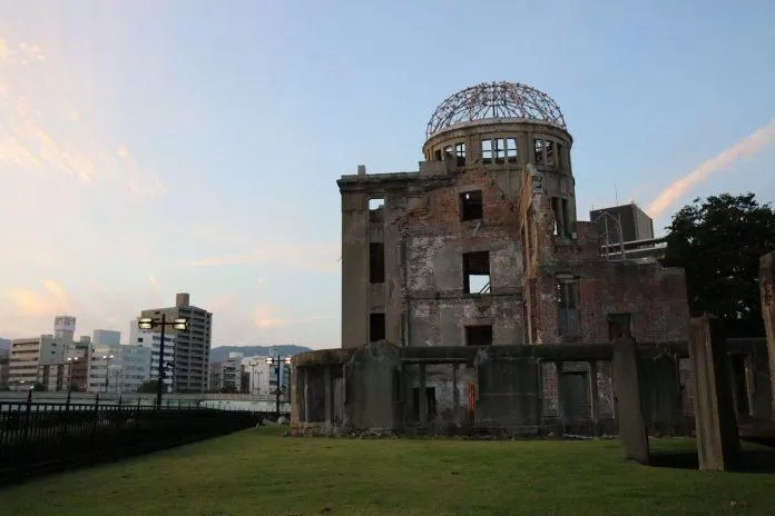 Tòa nhà duy nhất còn sót lại sau vụ nổ bom nguyên tử tại thành phố Hirosima, ngày nay có tên gọi là Mái vòm Genbaku. (Nguồn: Internet)