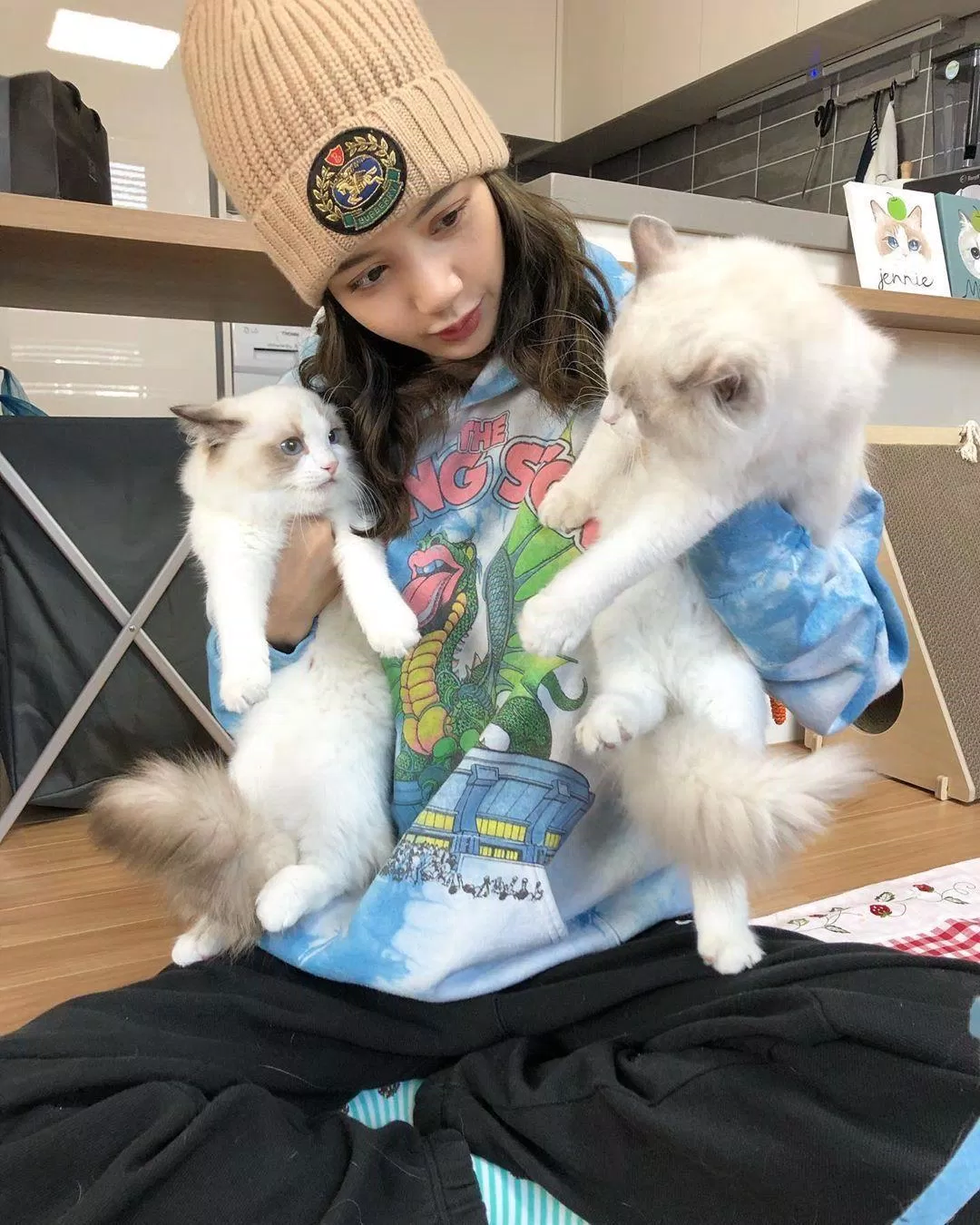"Bà nội" Lisa và hai cháu yêu (Ảnh: Internet)