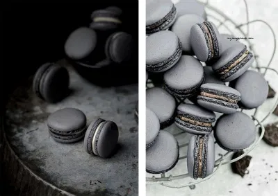 Bánh macaron đen huyền bí. (Ảnh: Internet)