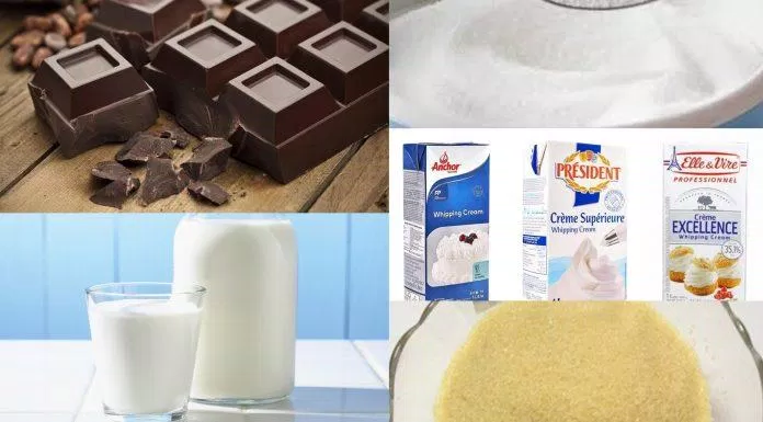 Nguyên liệu để làm Chocolate Panna Cotta (Ảnh: Internet)