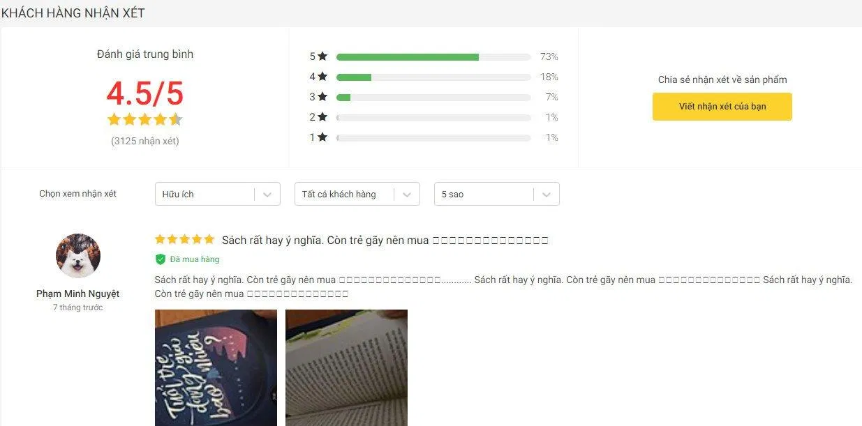 Quyển sách Tuổi Trẻ Đáng Giá Bao Nhiêu được độc giả vô cùng yêu thích (Nguồn ảnh: Tiki)