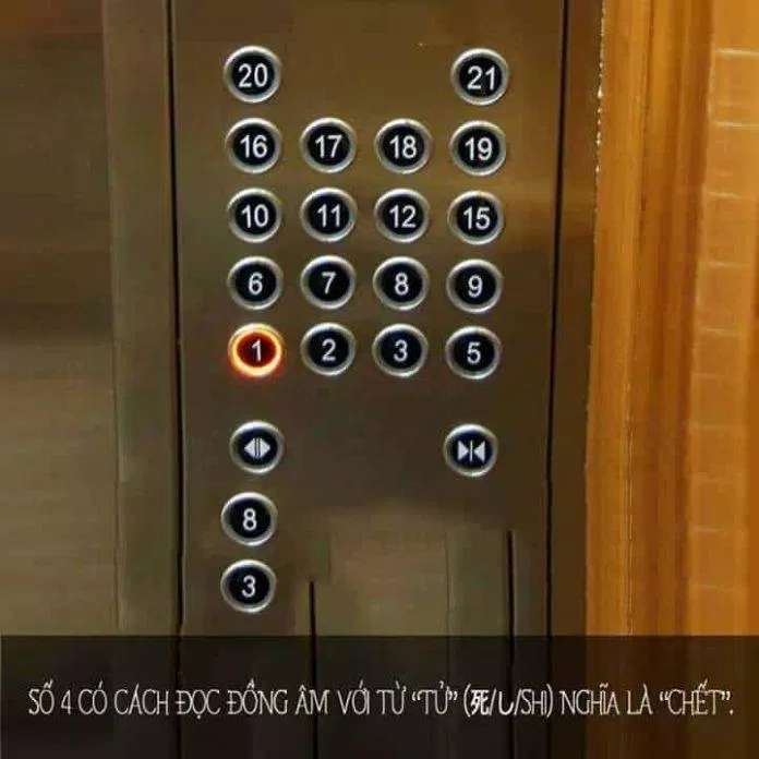 Nhiều thang máy chung cư không có số 4 và 13 (Ảnh: Internet)
