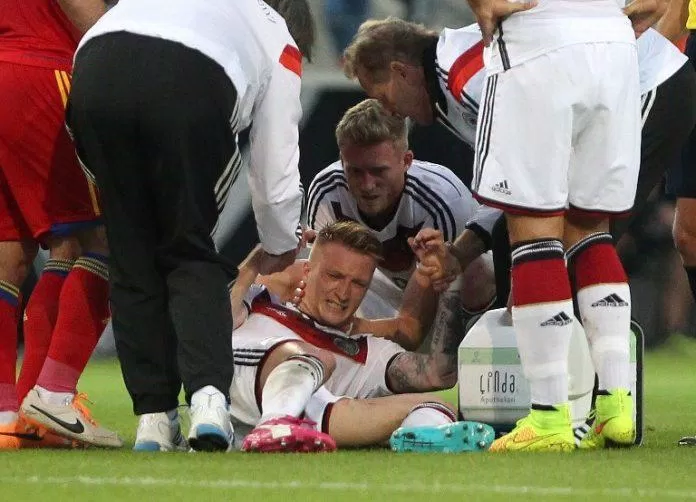 Chấn thương đã khiến Reus bỏ lỡ WC 2014 (Nguồn : Internet).