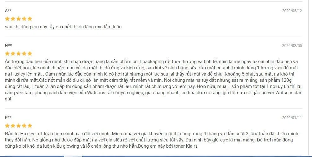 Mặt nạ cấp ẩm, làm dịu, phục hồi làn da nhà Huxley vô cùng được lòng phái nữ Việt Nam, một phần bởi sự tương thích của sản phẩm với làn da Châu Á (Ảnh: BlogAnChoi)