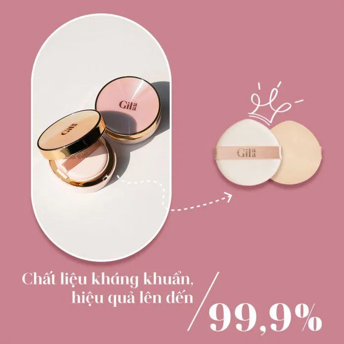 Gilaa Long Wear DD Cushion chứa nhiều thành phần dưỡng da và kháng khuẩn. (Nguồn: Internet)