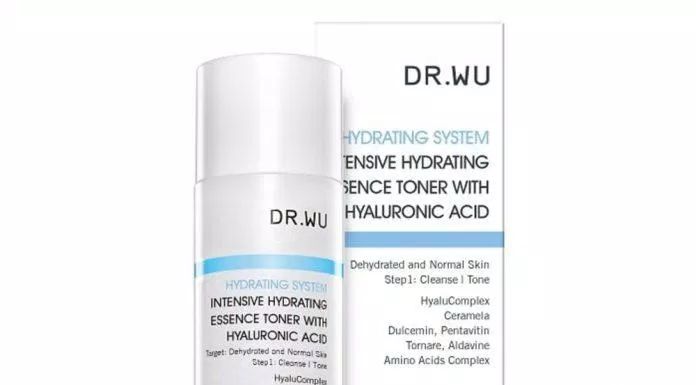 Bao bì, thiết kế của Dr.Wu Intensive Hydrating Essence Toner with Hyaluronic Acid. (Nguồn: Internet.)