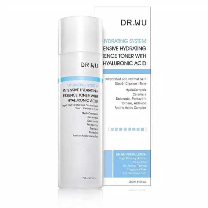 Bao bì, thiết kế của Dr.Wu Intensive Hydrating Essence Toner with Hyaluronic Acid. (Nguồn: Internet.)