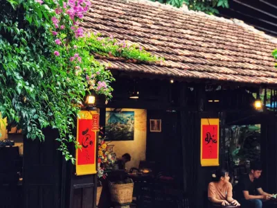 Không gian Trình cà phê được thiết kế theo hướng nhà miền Bắc
