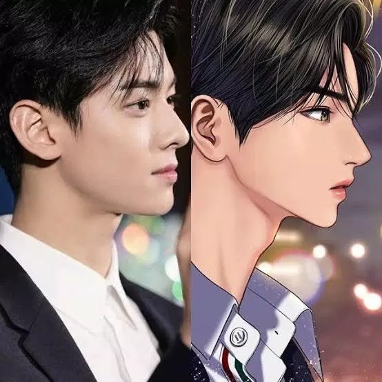 So sánh cho thấy sự tương đồng giữa nam idol và nhân vật Lee Suho (Nguồn: Internet).
