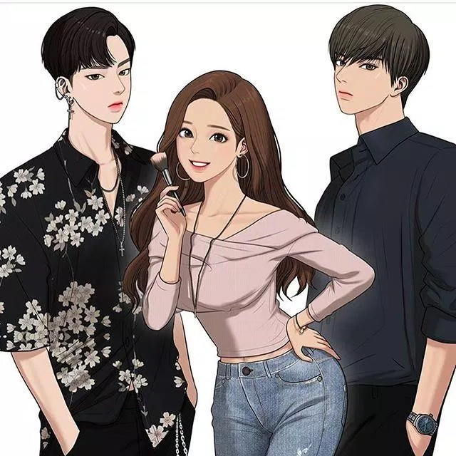 Bìa truyện tranh "True Beauty" với 3 nhân vật chủ chốt. (Nguồn: Internet)