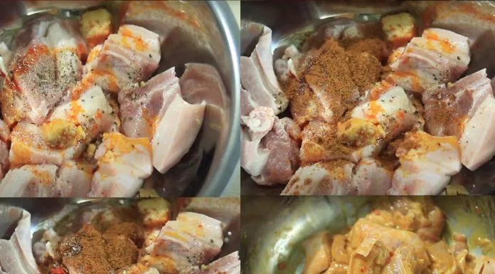 Ướp gia vị và trộn đều cho gia vị ngấm vào thịt (Ảnh: Đi đâu ăn gì?)
