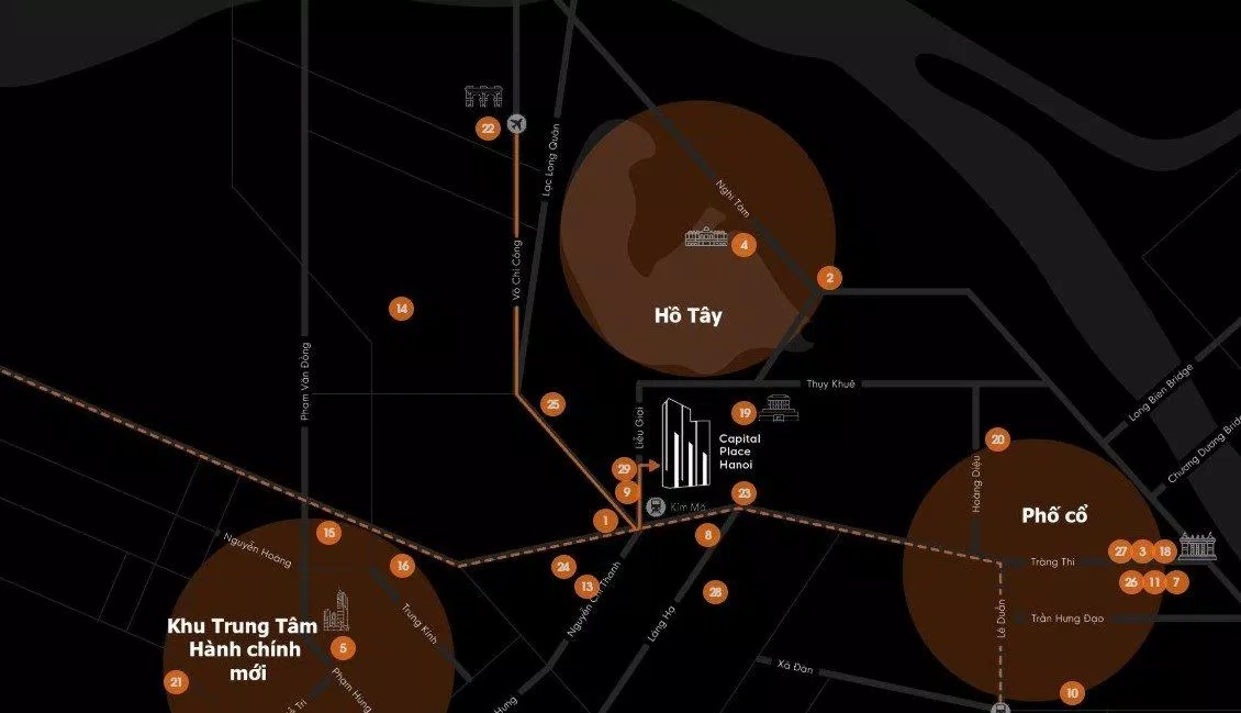 Vị trí thuận lợi di chuyển Capital Place (Ảnh: Internet)