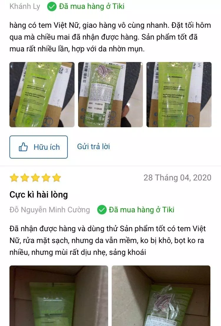 Đánh giá của khách hàng trên Tiki. (ảnh: BlogAnChoi)