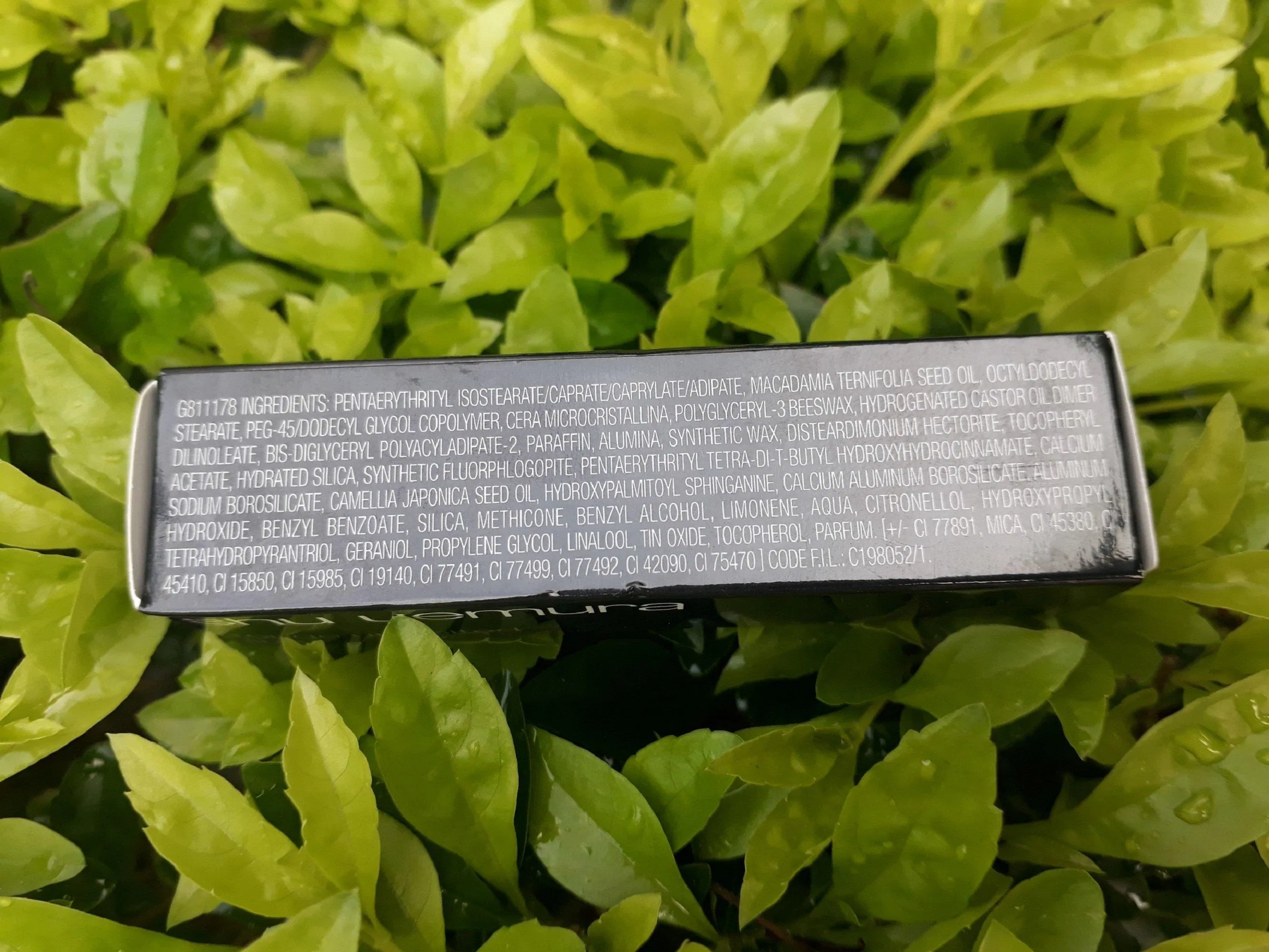 Thành phần được in đầy đủ trên thân vỏ hộp son (ảnh: BlogAnChoi).