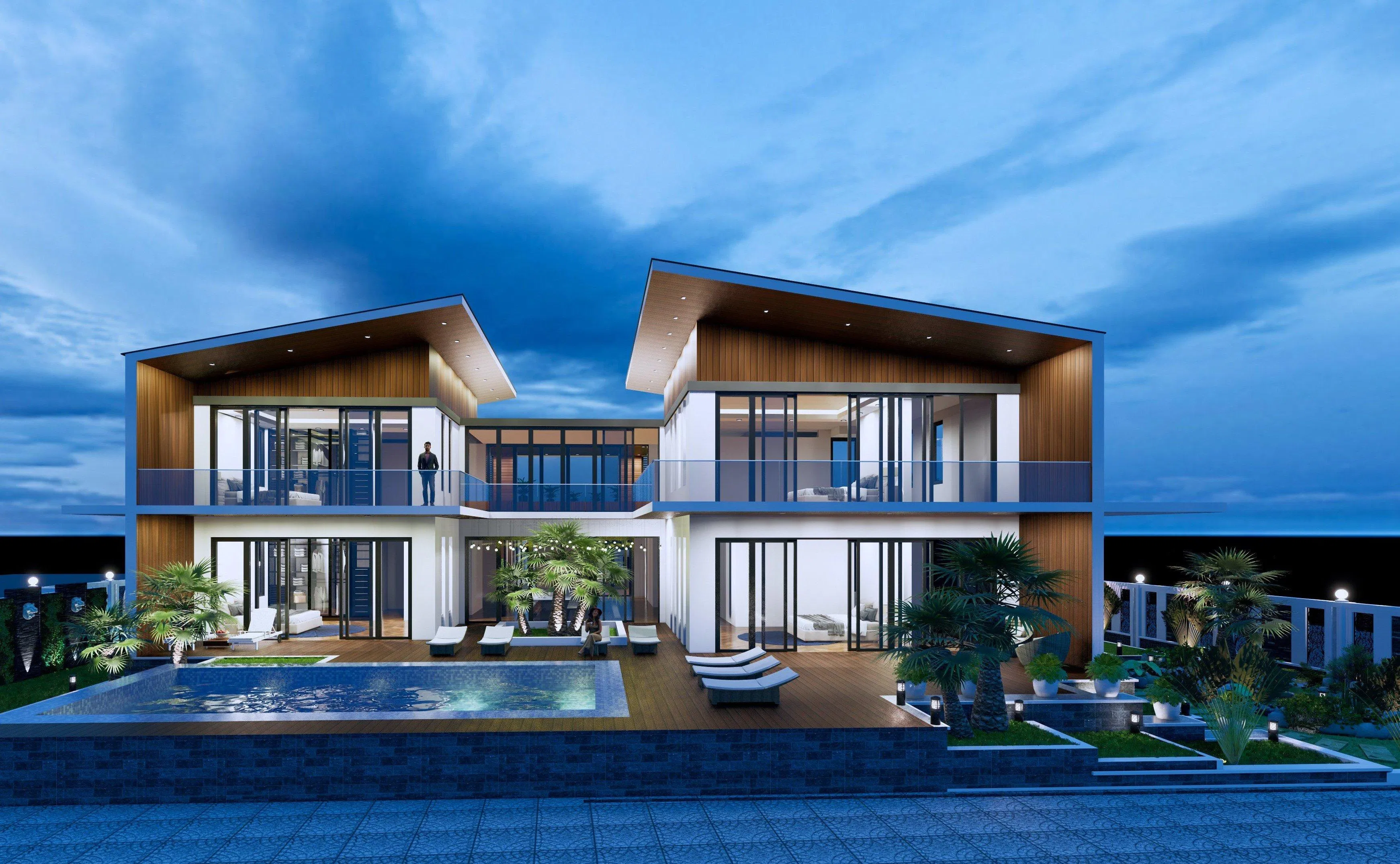 Biệt thự với bề mặt bên ngoài khá băt mắt người nhìn (Ảnh: Internet)