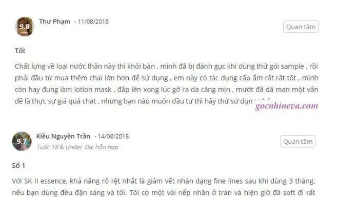 Những lời khen có cánh của khách hàng trên trang Gocnhineva (ảnh: BlogAnChoi).