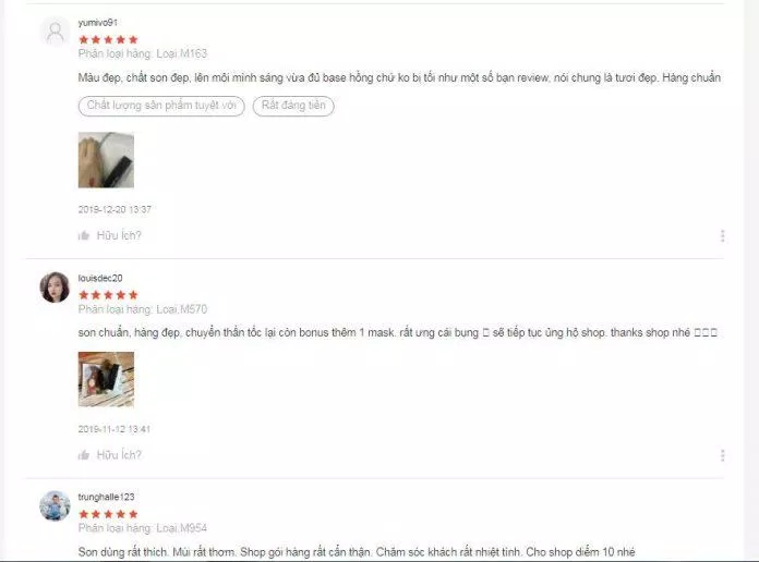 Những lời khen có cánh của khách hàng về sản phẩm trên trang Shopee (ảnh: BlogAnChoi).