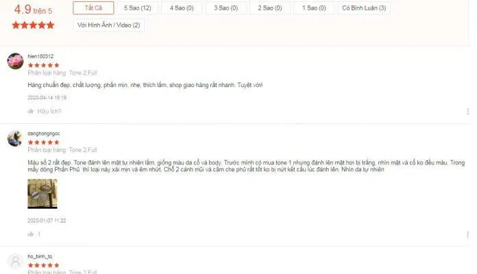 Đánh giá tích cực của khách hàng trên trang Shopee (ảnh: BlogAnChoi).