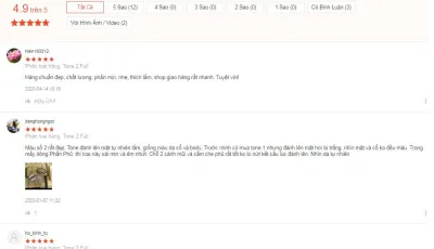 Đánh giá tích cực của khách hàng trên trang Shopee (ảnh: BlogAnChoi).
