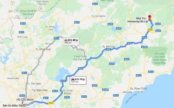 Từ TP.HCM đến trung tâm Đà Lạt mất khoảng 6 - 8 giờ (Nguồn: Internet)