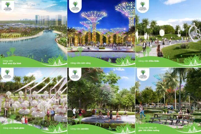 Hệ thống công viên khổng lồ của Vinhomes Grand Park (Ảnh: Internet)
