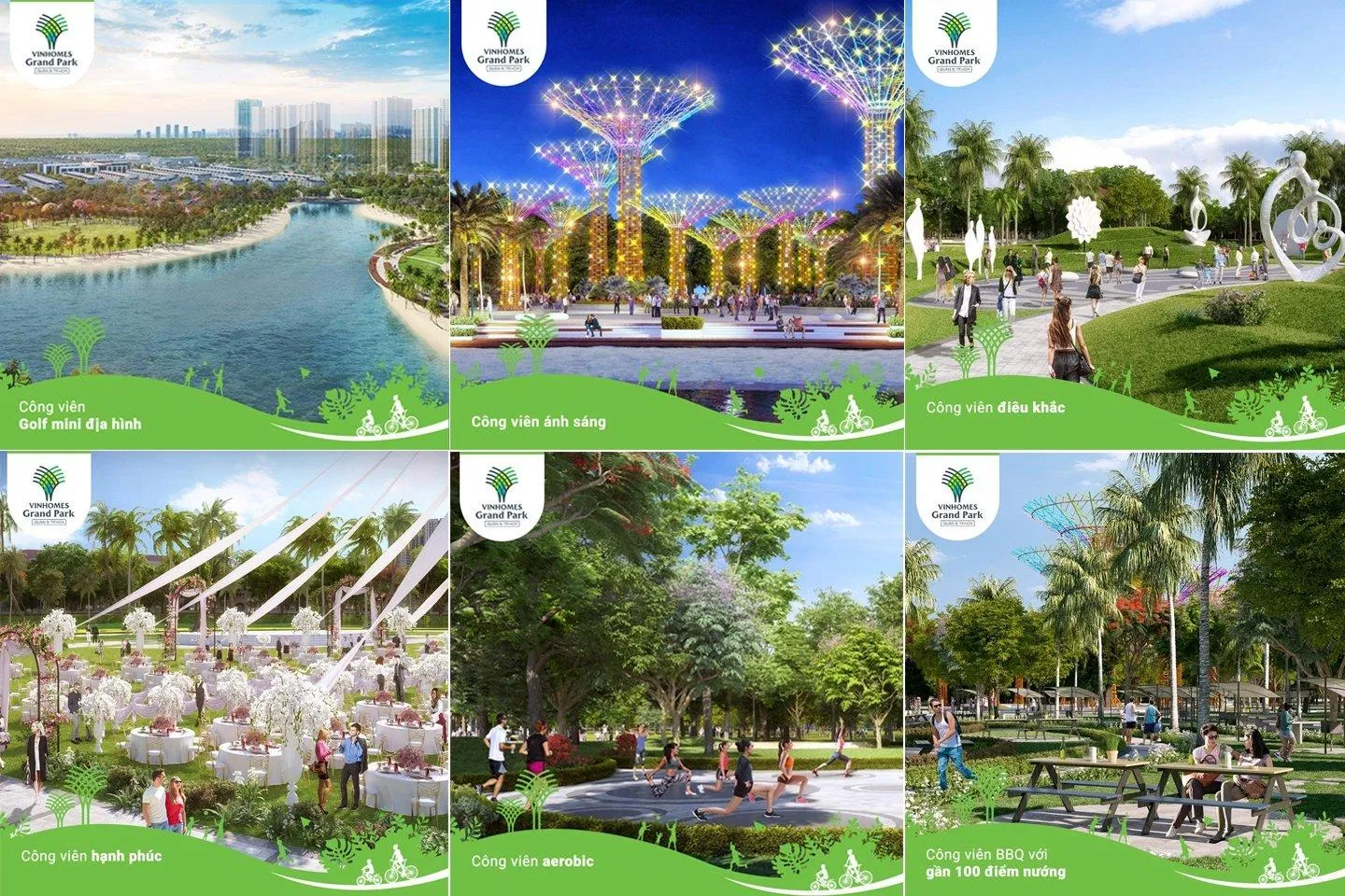 Hệ thống công viên khổng lồ của Vinhomes Grand Park (Ảnh: Internet)