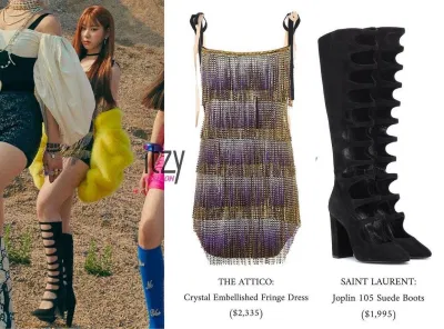 Chiếc váy tua rua có giá 2300$ (khoảng 50 triệu đồng) và đôi boots của thương hiệu Saint Laurent là gần 2000$ (gần 44 triệu VND). (Nguồn: Instagram) Chiếc váy tua rua có giá 2300$ (khoảng 50 triệu đồng) và đôi boots của thương hiệu Saint Laurent là gần 2000$ (gần 44 triệu VND). (Nguồn: Instagram)