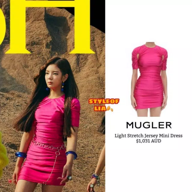 "Cool ngầu" là vậy nhưng Lia vẫn không quên diện đầm "bánh bèo". Chiếc váy bó sát màu hồng thắm này có giá hơn 1000$. (khoảng 22 triệu đồng) (Nguồn: Instagram)