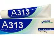 Retinol A313 Pommade có thiết kế dạng tuýp đặc trưng của các sản phẩm dược phẩm. (nguồn: Internet)