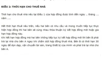 Lưu ý về thời hạn thuê (Ảnh: Internet)