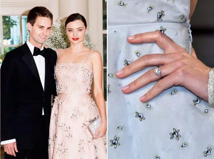 Siêu mẫu của Victoria Secret - Miranda Kerr’s chọn đeo chiếc nhẫn bạch kim với váy dạ hội trong sự kiện thảm đỏ. (Ảnh: Internet)