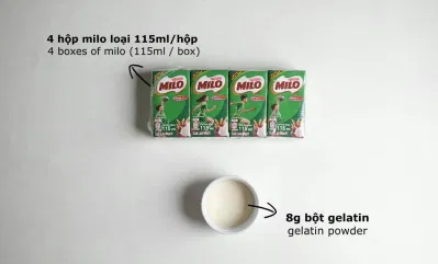 Nguyên liệu làm Pudding Milo ( Nguồn: Lilo Kitchen)