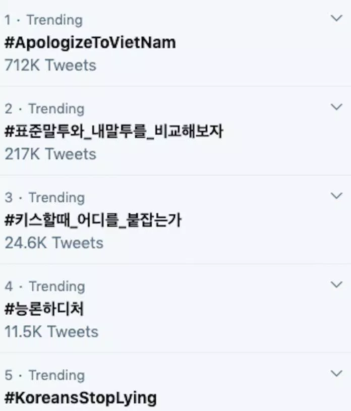 Hashtag #ApologizeToVietNam lên Top 1 Trending toàn cầu (Ảnh: Internet).