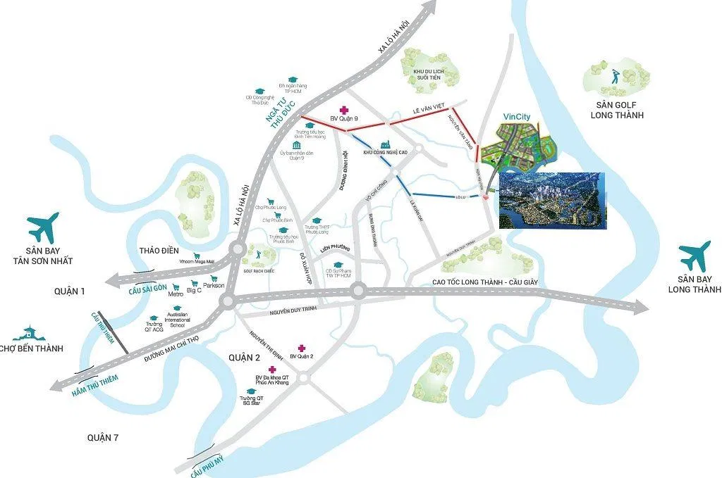 Vị trí đắc địa của Vinhomes Grand Park (Ảnh: Internet)