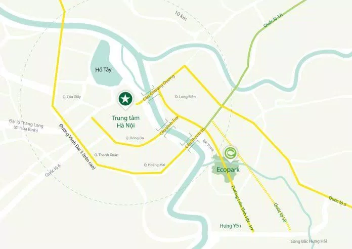 Vị trí dự án đô thị Ecopark (Ảnh: Internet)