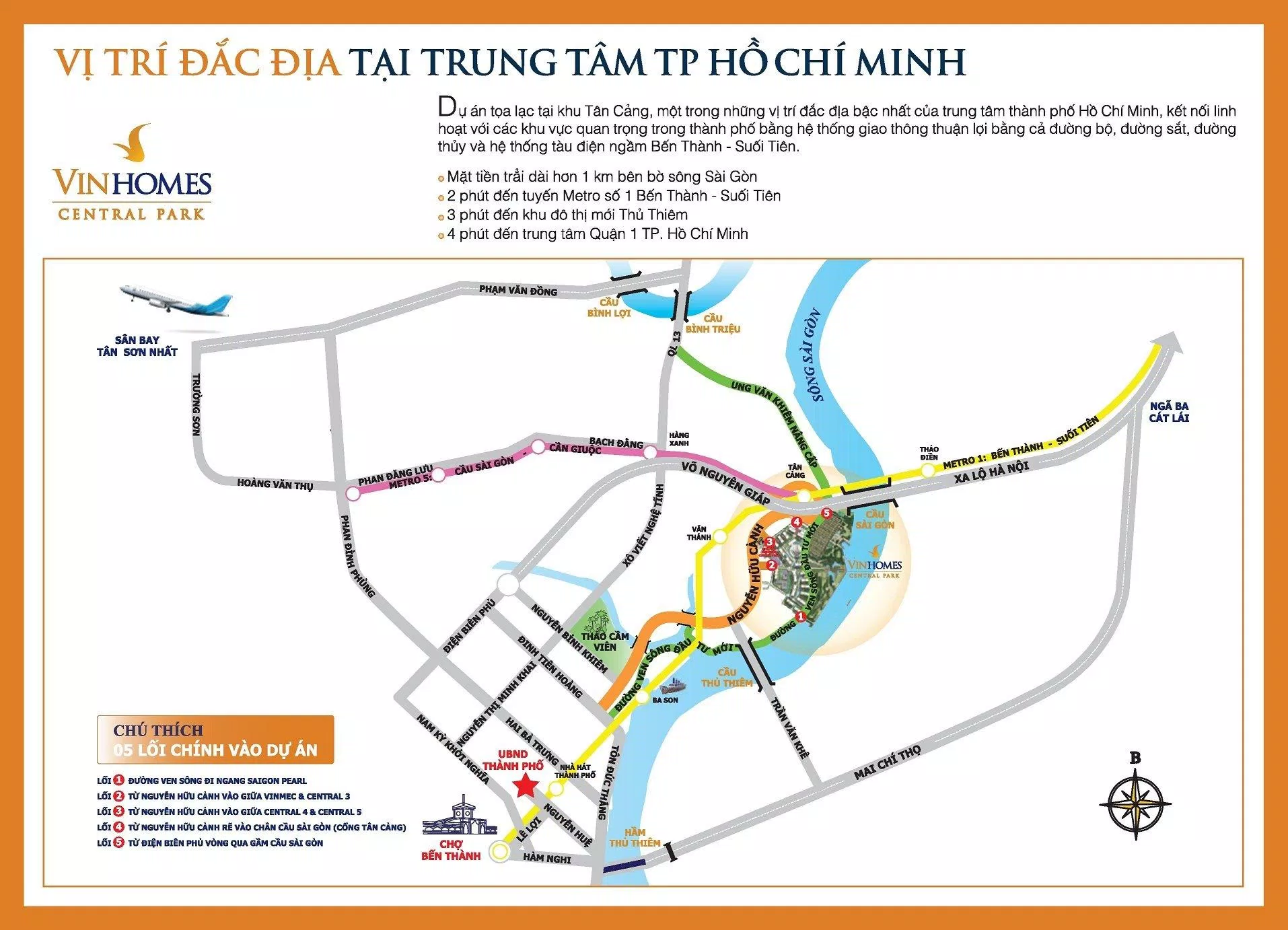 Vị trí vàng của Vinhomes Central Park (Ảnh: Internet)