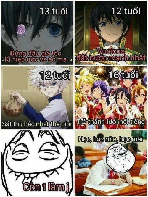 Ảnh chế anime hài hước khó đỡ. Nguồn: Internet
