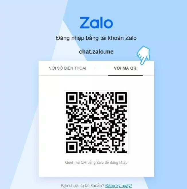 Lựa chọn Với mã QR để bắt đầu tiến hành đăng nhập Zalo Web. (Ảnh: BlogAnChoi)