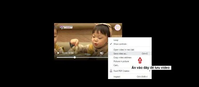 Nhấn Save video as... để lưu video (Ảnh: BlogAnChoi)