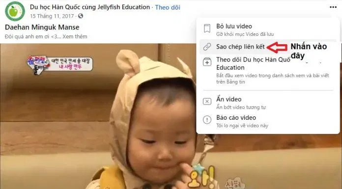 Sao chép liên kết của video (Ảnh: BlogAnChoi)