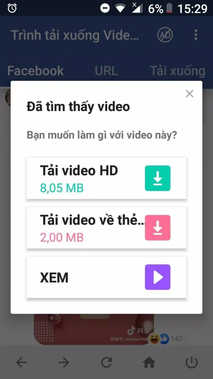 Khi phát video ở phần bình luận, lựa chọn tải video sẽ xuất hiện (Ảnh: BlogAnChoi)