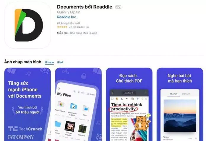 Tải ứng dụng Documents về điện thoại (Ảnh: Internet)