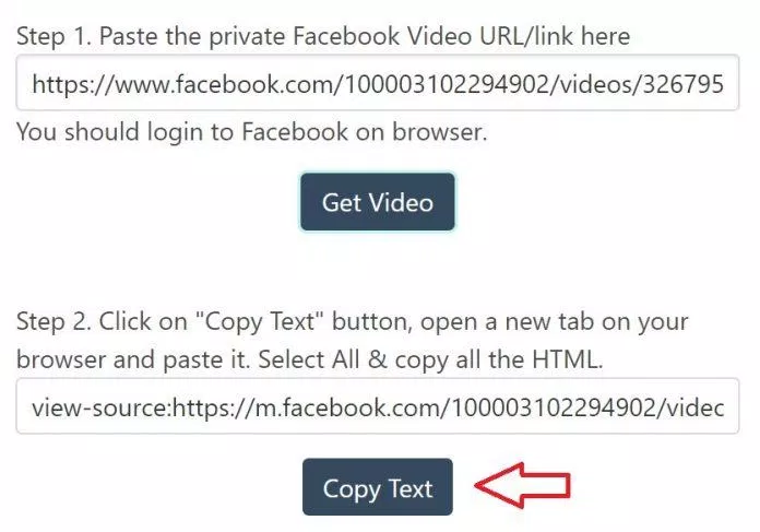 Nhấn vào ô Copy text ở step 2 (Ảnh: BlogAnChoi)