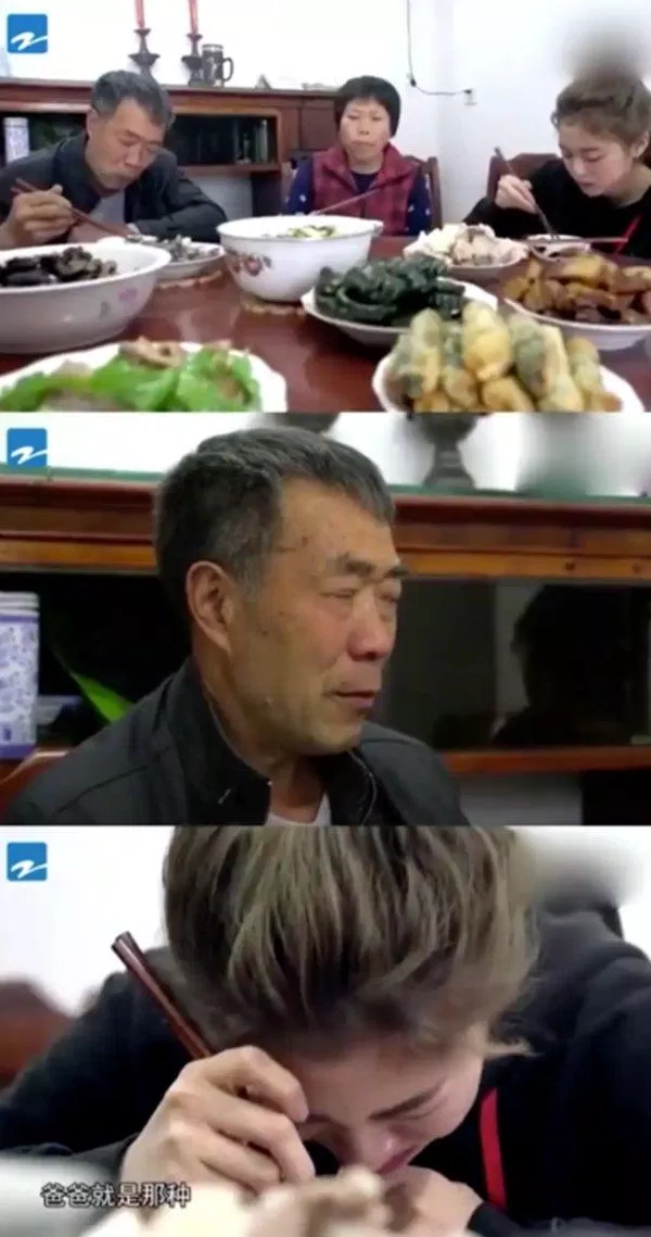 Tống Phương Viên và bố mẹ trên bàn cơm (Nguồn: Internet).